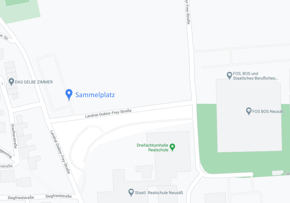 Sammelplatz auf der Karte